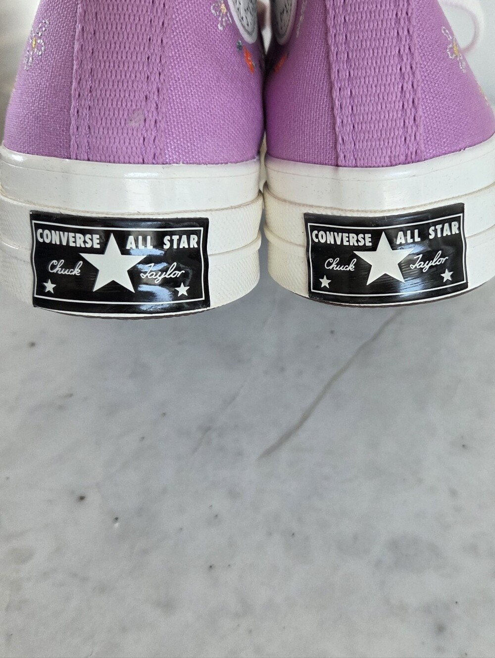 Converse Allstar Chuck Taylor 70 Hi Top Sneakers Grape Fizz Little Flowers NWT - Picture 9 of 16